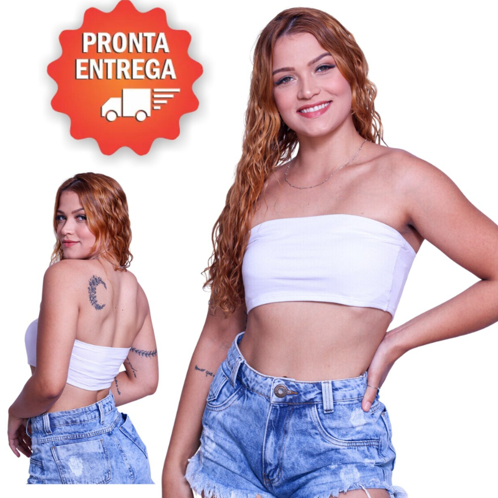 Top Faixa Tomara Moda Gringa Que Caia Cropped Verão Blogueira Diversas Cores em Oferta na Shopee