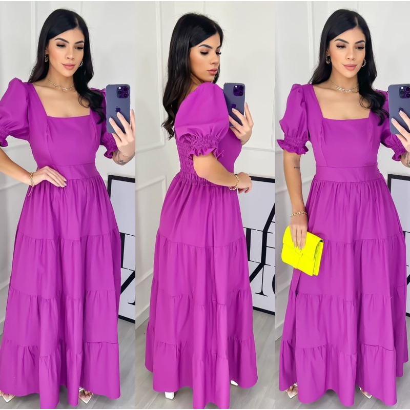 Vestido Longo  Manguinha Princesa da Moda evangelica