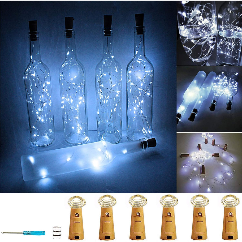 Cordão Cobre Fio Fada Fixo 20 Led C/ Rolha Branco Frio em Oferta na Shopee