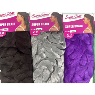 Kit:2pcts-684gr Cabelo 100% Organico Super Braid Jumbo Super Star Jumbão Promoção!
