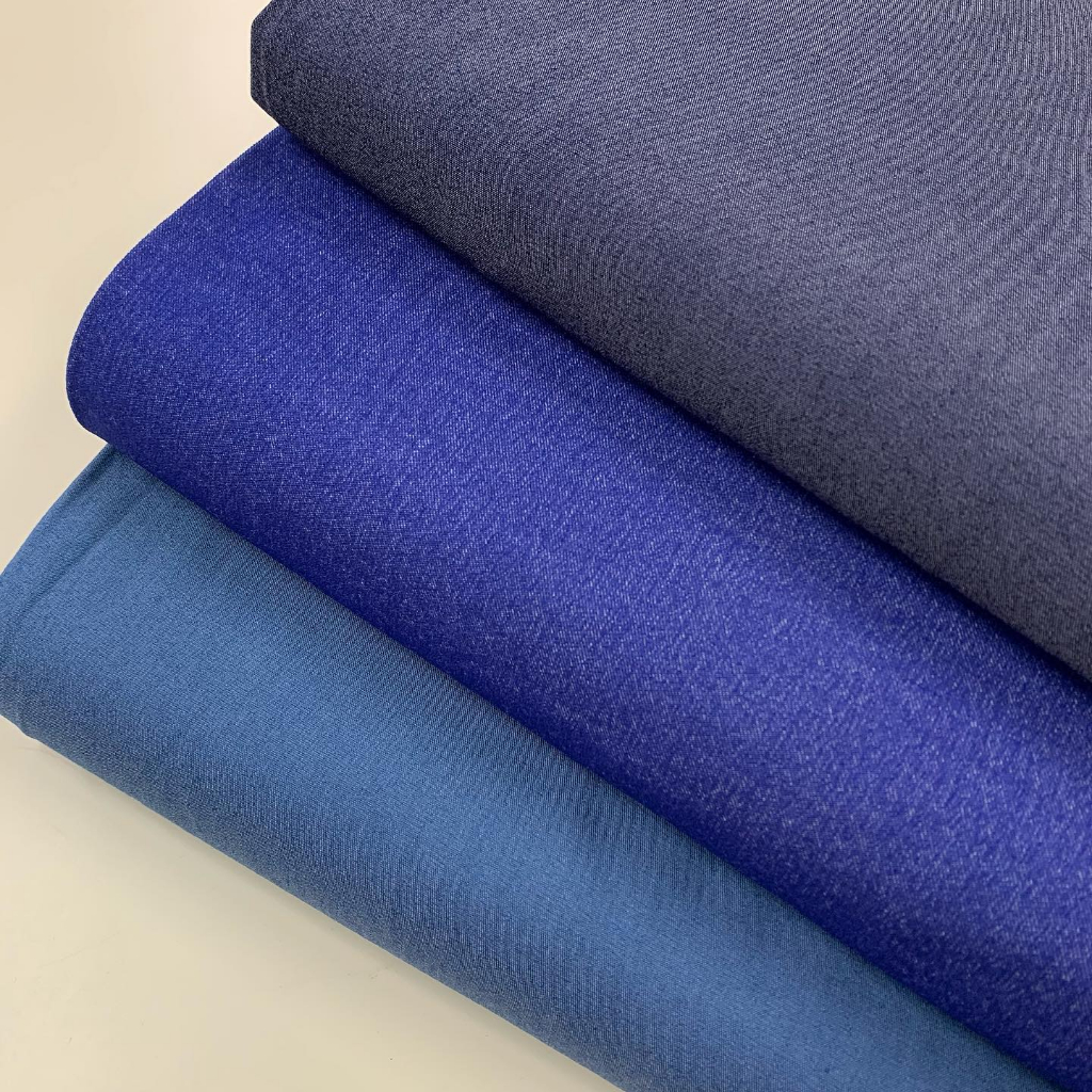 Tecido Chambray tipo Jeans fino 1,50m largura Jeans Denin com elastano leve fluido para moda casual em Oferta na Shopee