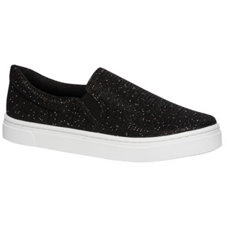 Tênis Feminino Casual Slip On Confortável Sapatênis Calce Fácil Brilho Blogueira Comfort Macio Moda Fashion