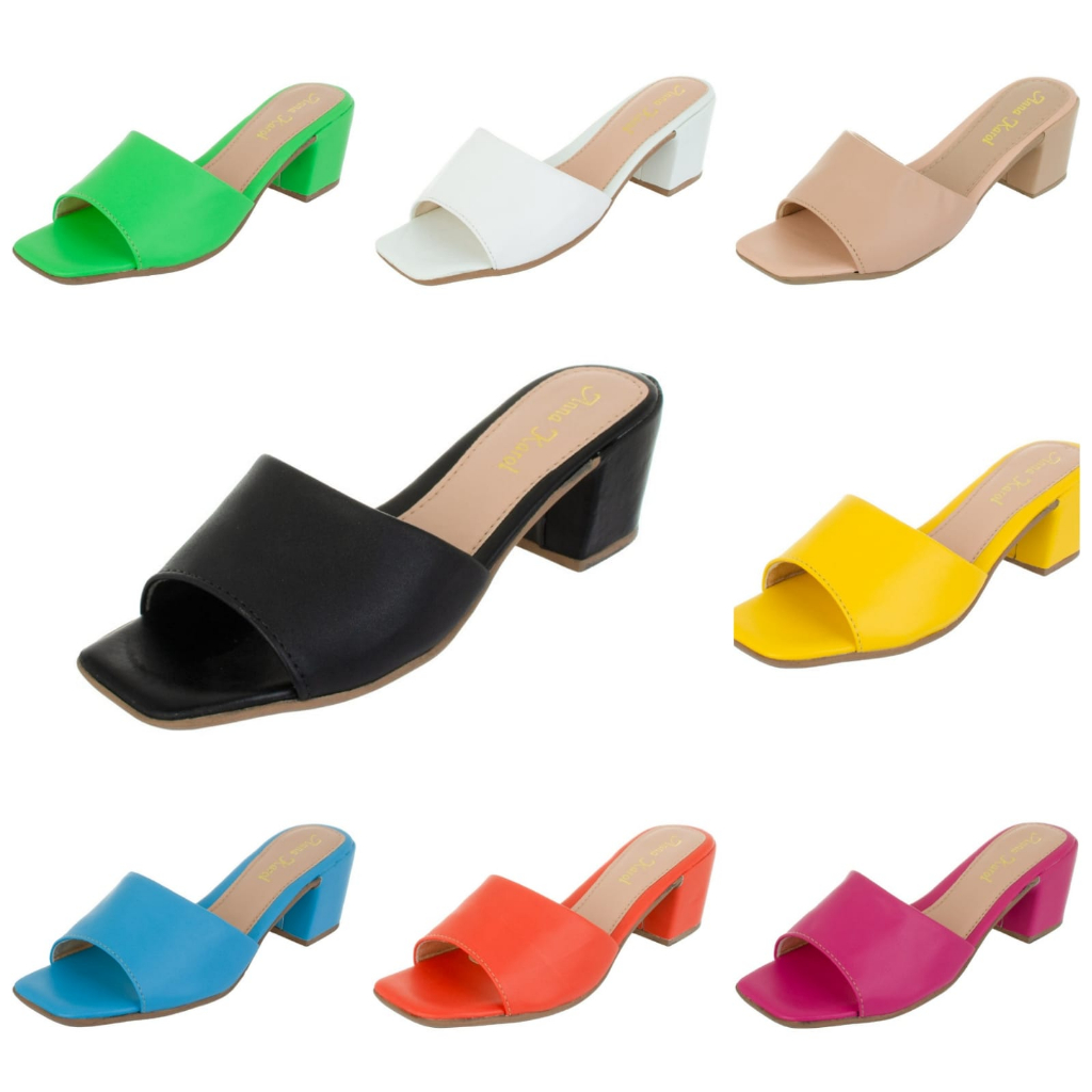 TAMANCO salto Social bico quadrado em Oferta na Shopee