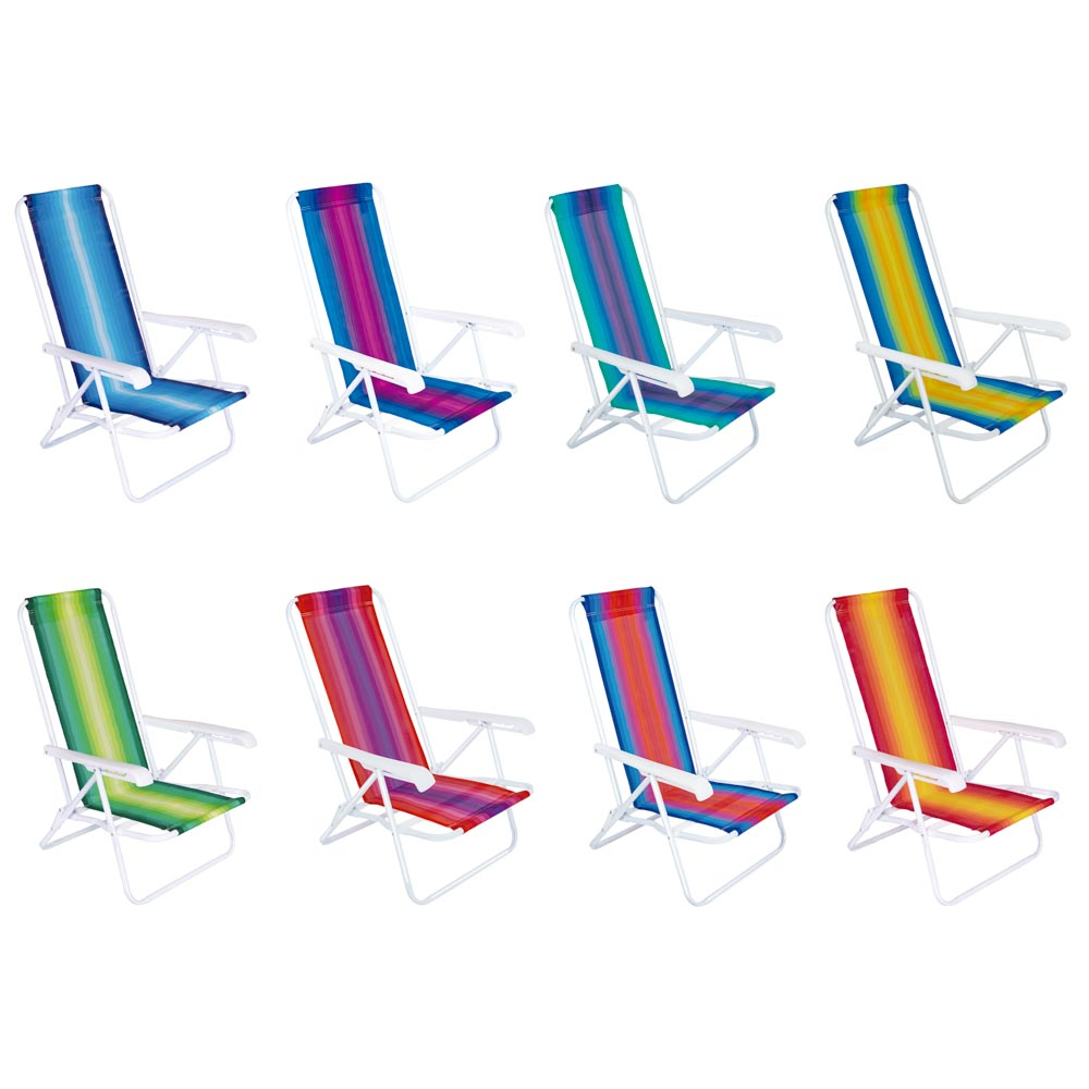 Cadeira De Praia Camping Reclinável 4 Posições Mor em Oferta na Shopee