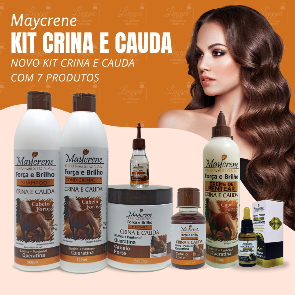 Kit Crina e Cauda mais Força e Brilho até 7 Produtos Maycrene - Escolha seu Kit Ideal