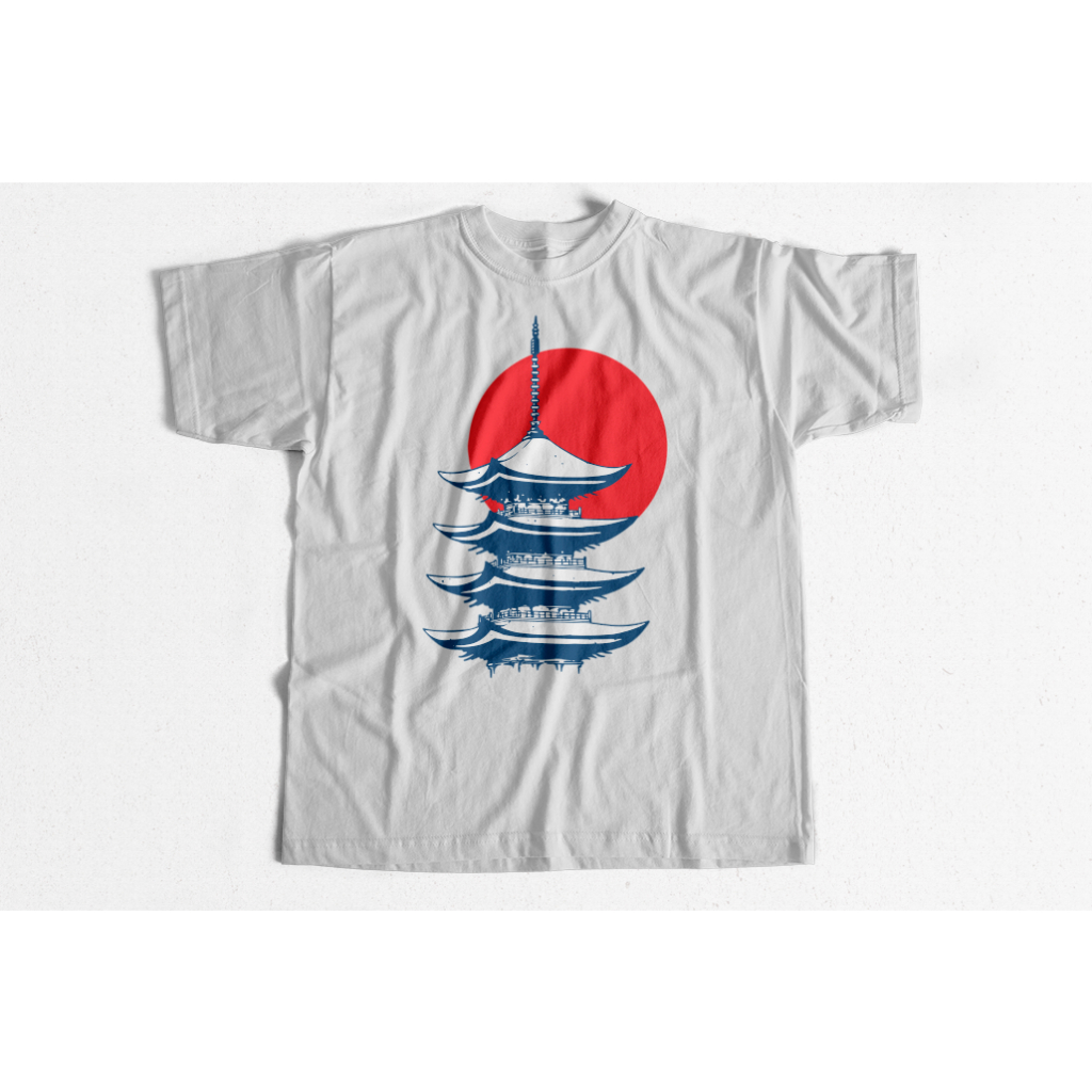 Lançamento Camisa Branca Templo Japonês  Camiseta  Unissex Camisa   Lançamento Camiseta