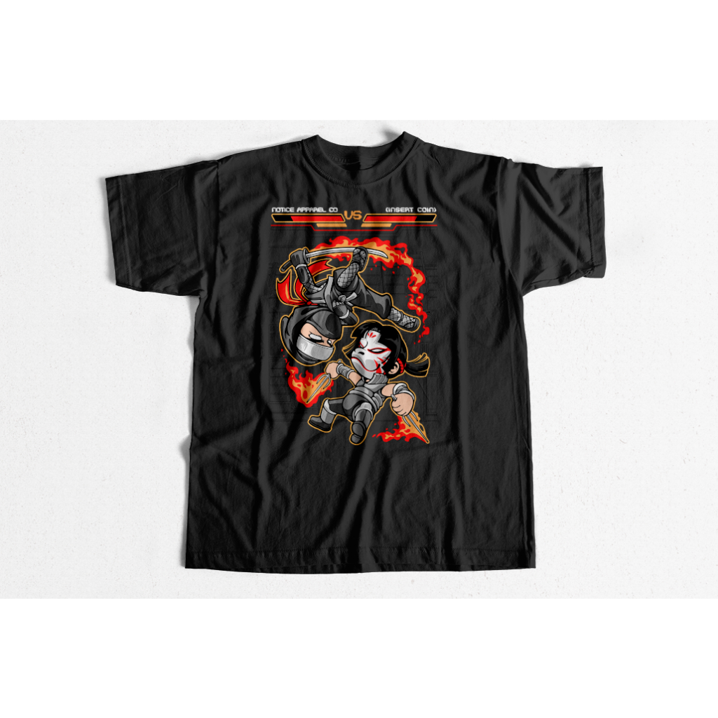 Lançamento Camisa Preta Ninja Fight  Camiseta Jogo Luta Ninja Unissex Camisa   Lançamento Camiseta
