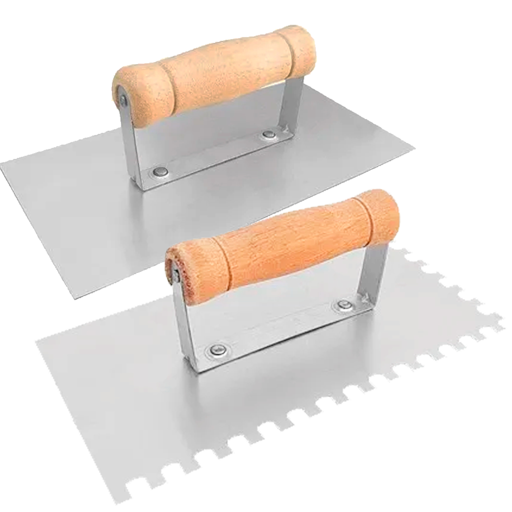 Desempenadeira Lisa E Dentada De Aço Cabo Madeira Alta Qualidade em Oferta na Shopee