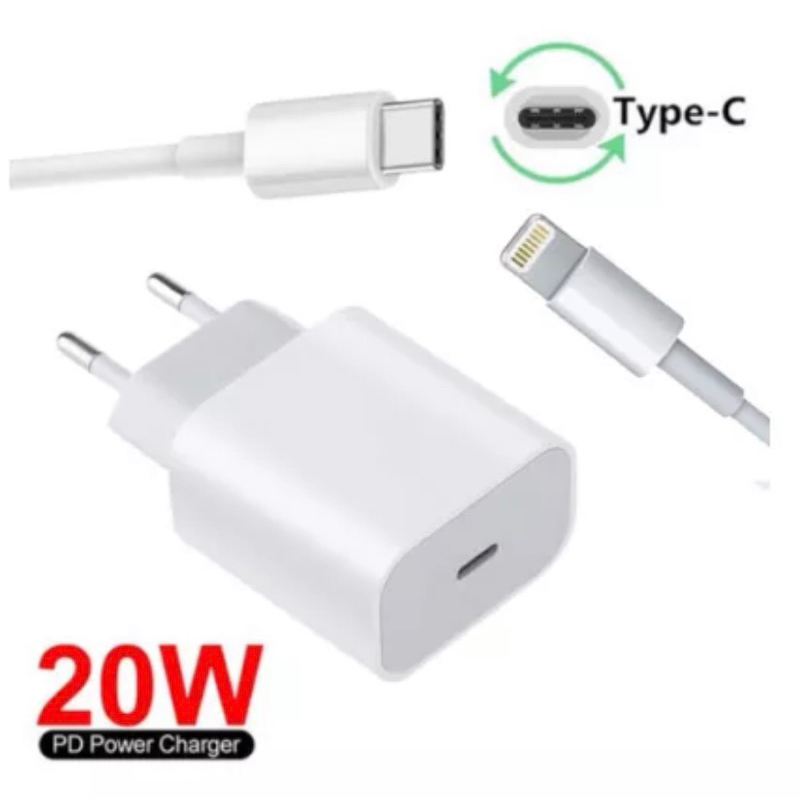 Kit Carregador iPhone Turbo Tipo-C 20W + Cabo Lightining para IPhone  Carga rápida