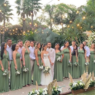 Vestido Tons Verde Várias Formas Multiuso Infinity Longo Festa Madrinha Casamento Formatura Batizado