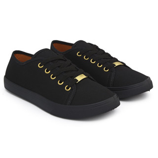 Tênis Feminino Todo Preto Casual Leve e Confortável Promoção