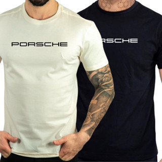 Kit 2 Camiseta Masculina Estampada Porsche Malha Premium Algodão