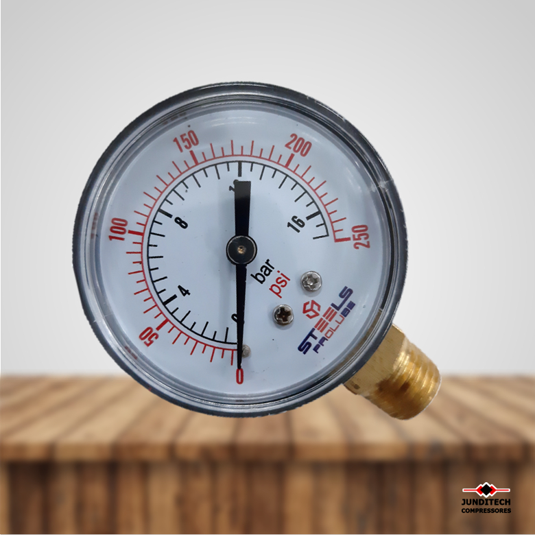 Relógio de Pressão Para Compressor de ar Manômetro 0 - 250 Lbs 17 Bar Medir Libras Vertical Rosca 1/4 polegadas