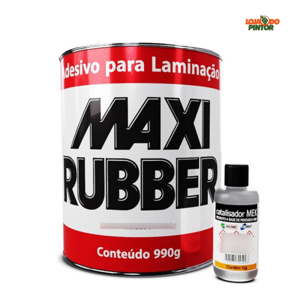 Adesivo Para Laminação 990g + Catalisador Maxi Rubber em Oferta na Shopee
