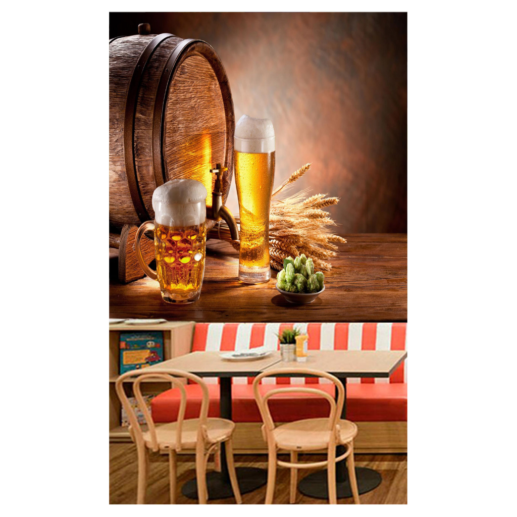 Papel de Parede Alimento Adesivo Decorativo Decoração Restaurante Adega Cerveja Shopp - AL060