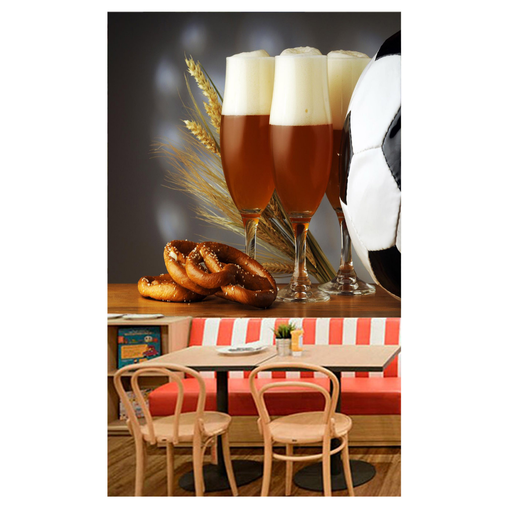 Papel de Parede Alimento Adesivo Decorativo Decoração Restaurante Adega Cervejaria Cerveja  - AL061