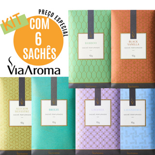 Kit 6 Sachês Perfumados Via Aroma - Cheirinho para Guarda Roupa em Oferta na Shopee