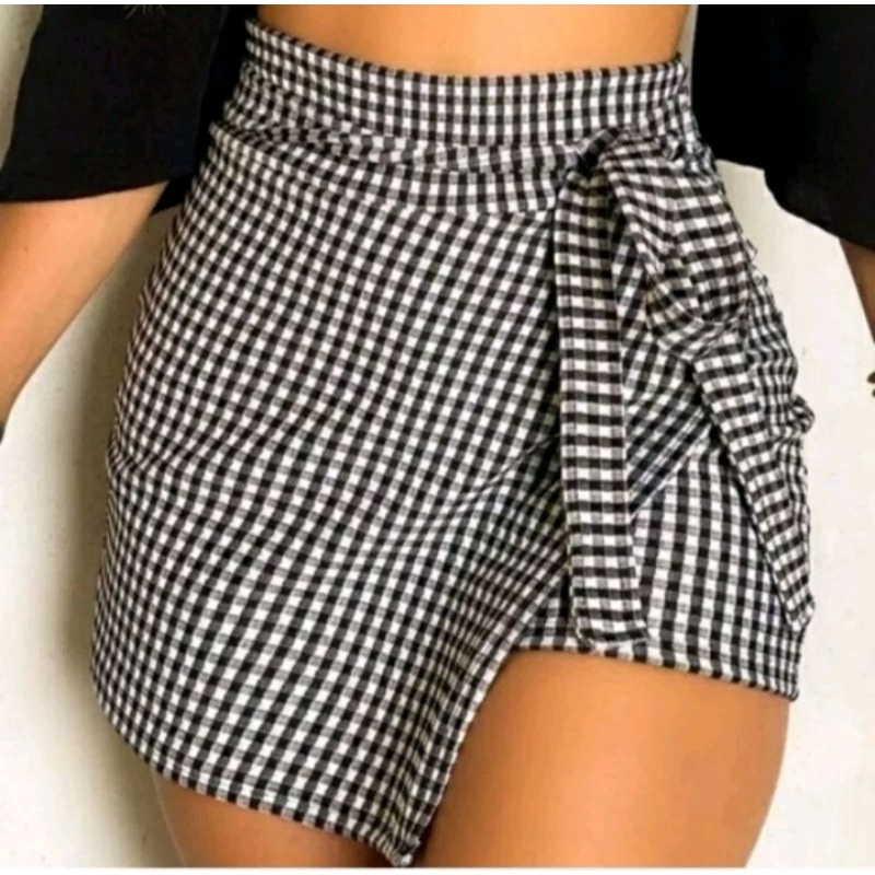 Short  Saia Feminina Laço Frontal em Oferta na Shopee