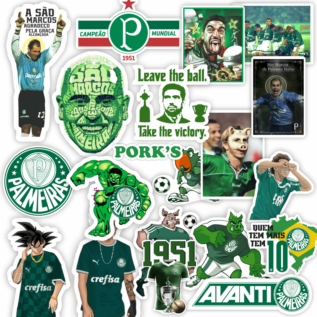 Adesivos Palmeiras Mancha Verde Vinil A prova dagua para Notebook ou Skate Carro Celular