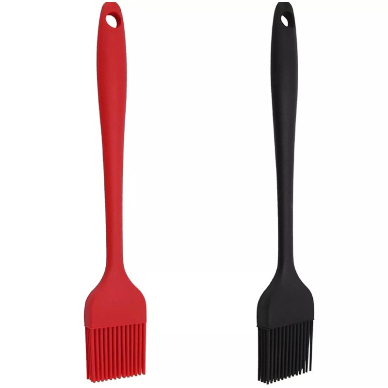 Pincel de silicone vermelho ou preto longo para cozinha de culinária receitas e bolo - pincel de cozinha vermelha preta