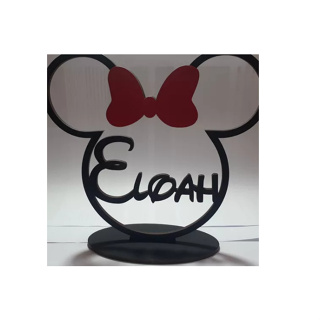 11 Centros De Mesa Minnie Mickey Laço vermelho ou rosa 15x15cm em Oferta na Shopee