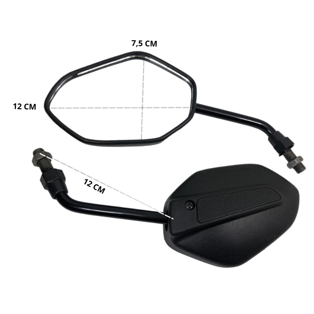 Par Retrovisor Mini CG Fan Titan Start ML Turuna Mod 2014 Universal Rosca Honda em Oferta na Shopee