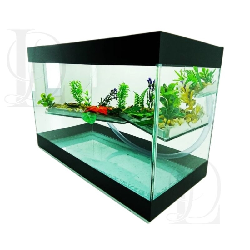 Terrário 35x16x22cm decorado para tartarugas jabuti peixes aquário n4 promoção profissional pet hobby