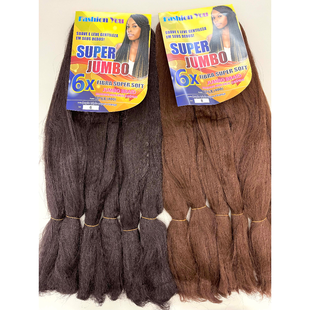 Cabelo Jumbo 6X 400G Pacotão Para Tranças Super Jumbo Box braid - FASHION YOU em Oferta na Shopee