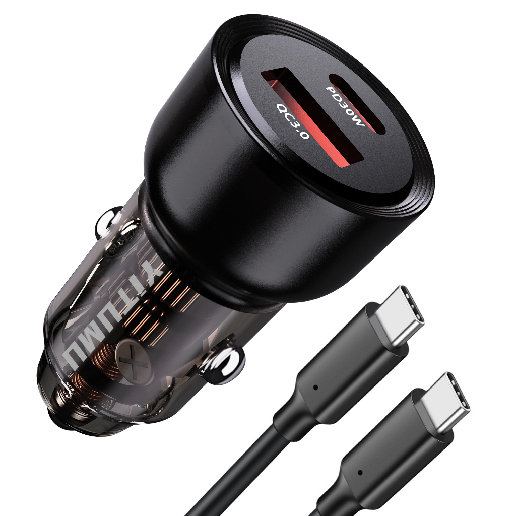 Carregador Veicular Turbo 48w+ (60w Cabo) Carregador Tipo C