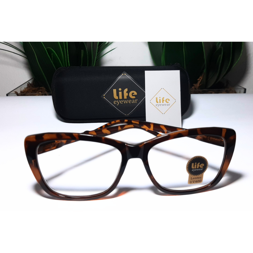 Óculos Armação Lente Descanso Grau +1.00 Ate +4.00 Gatinho Feminino Várias Cores em Oferta na Shopee