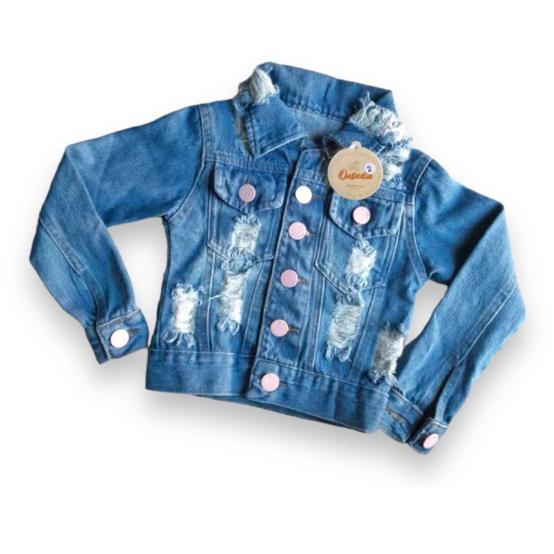 Jaqueta Jeans Infantil Feminina Moda Blogueirinha