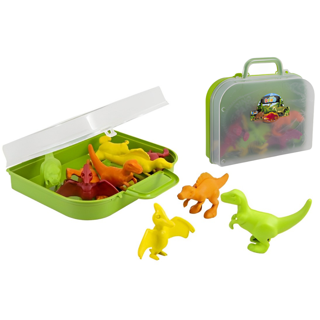 Kit Brinquedos Maleta de Dinossauros Com Unidades Raras de Dinos - Certificado Inmetro - QUEEN SHOP em Oferta na Shopee