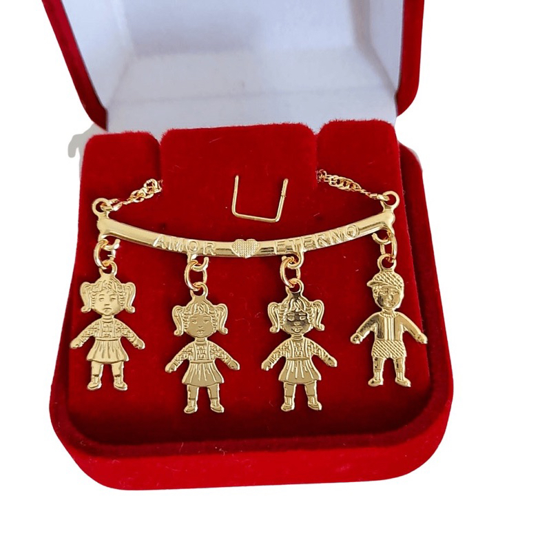 colar corrente mãe mamãe de 1 um 2 dois 3 três 4 quatro filhos filhas banhado a ouro 18k