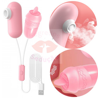 Vibrador Feminino Sugador de Clitoris Língua Estimulador SexShop Adultos Casais Erotico