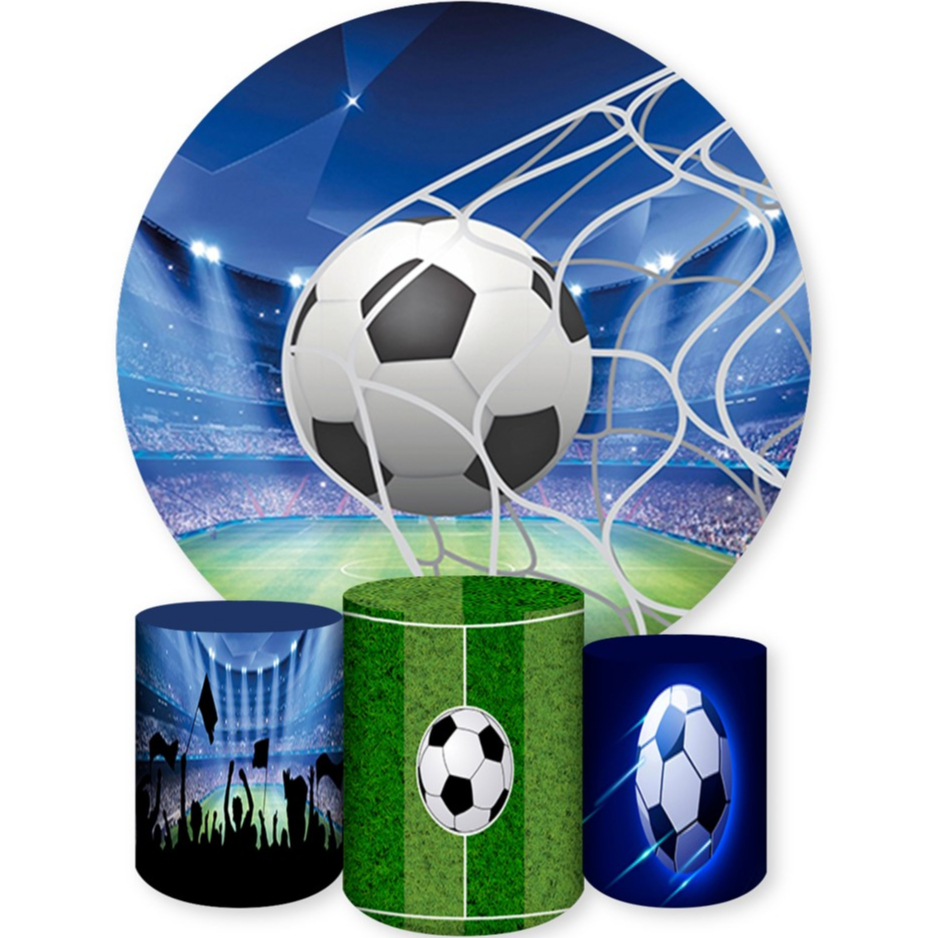 Kit Capa Painel + Trio Capas de Cilindros Sublimado Vários Temas Futebol