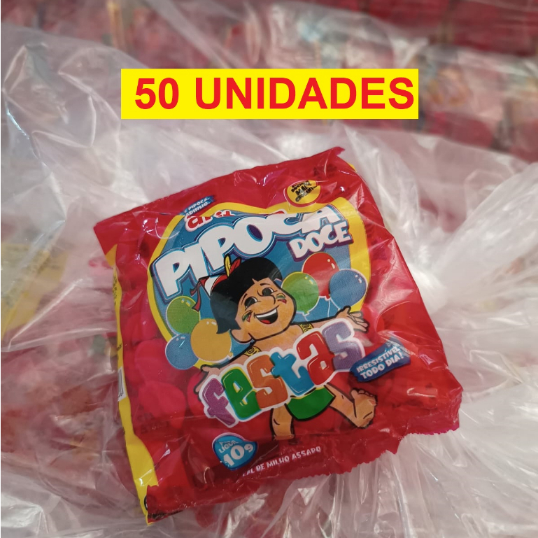Saco de pipoca doce Aritana com 50 unidades de 10 gramas em Oferta na Shopee