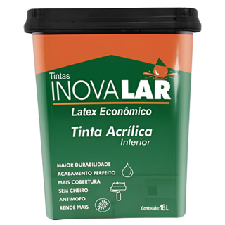 Tinta Acrílica Econômica Inovalar 18L - Uso Interno, Fosca, Pronta Para Pigmentação, 140m² em Oferta na Shopee