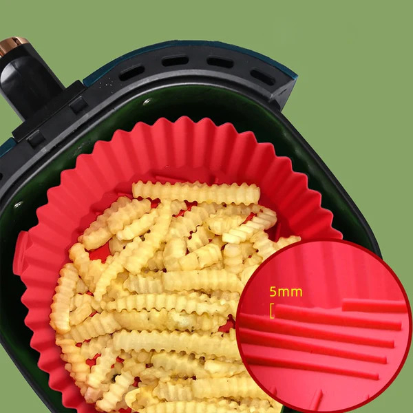 1/2/3 Forma De Silicone Para Air Fryer Forno Microondas Fritadeira Assadeira – Reutilizável Antiaderente Flexível