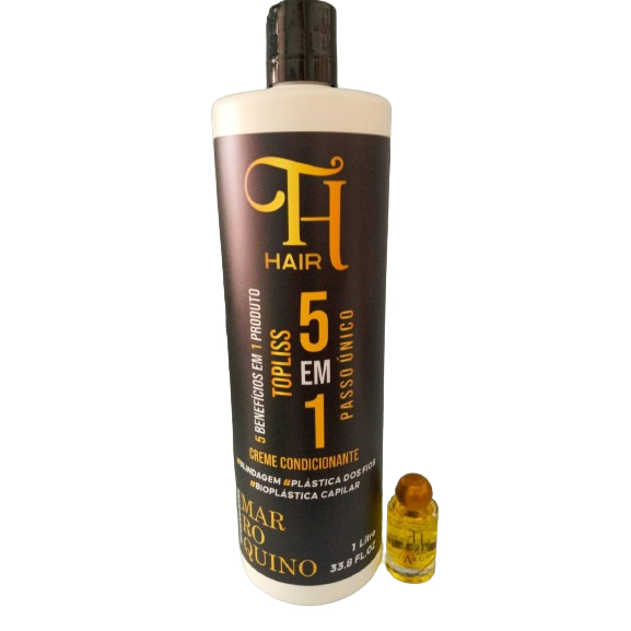 Escova semi definitiva 5 em 1 + óleo de argan 10ml