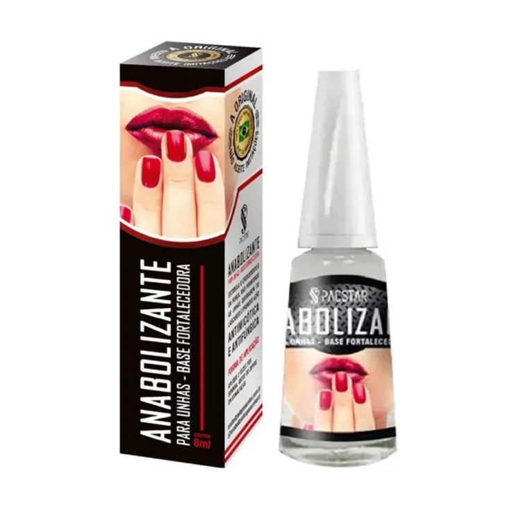 Base Fortalecedora PacStar Anabolizante 8ml – Crescimento Rápido e Unhas Que Não Quebram