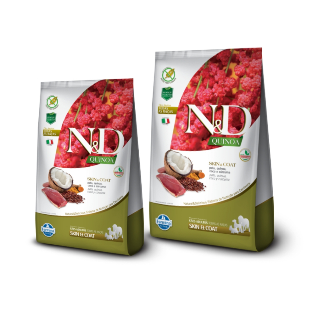 Ração Para Cães Adultos Todas as Raças N&D Quinoa Skin & Coat Pato - 800g ou 2,5Kg