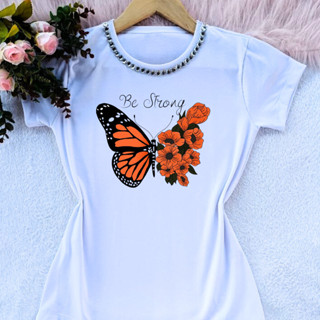 Camisas camisetas blusas t-shirts feminina broboletas frases motivacionais roupa feminina