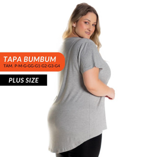Blusa Longline Feminina Plus Size Tampa Bumbum Fitness 1126