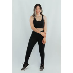 Conjunto Calça Legging E Cropped - Conjunto Fitness Academia Feminino (SEM TRANSPARENCIA)