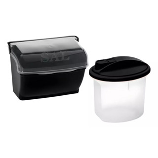 Saleiro De Parede + Açucareiro Com Tampa Kit Para Cozinha
