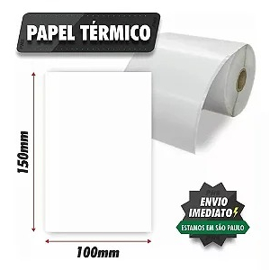 Rolo de Etiqueta 10x15 100x150 (200 etq/rolo) Térmica Adesiva com Serrilha Não Usa Ribbon Para E-Commerce