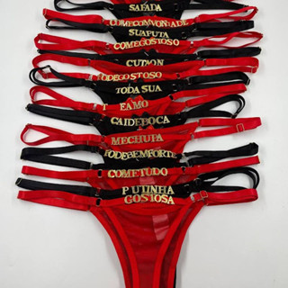 Calcinha com Frase Strass no Bumbum Lingerie sexy sensual - Produto Erótico Produto Sexshop