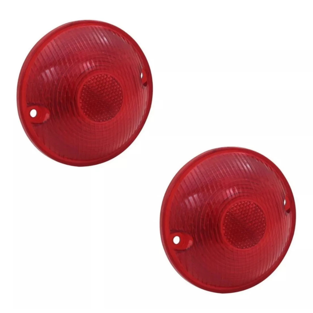 Par Lente Lanterna Traseira Vermelha Jeep Willys Cj3 Cj5