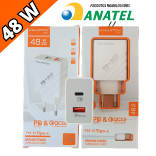 Carregador Turbo 48W Quick Charger 3.0 PD 9.1 A Tipo - c Lightning Micro USB