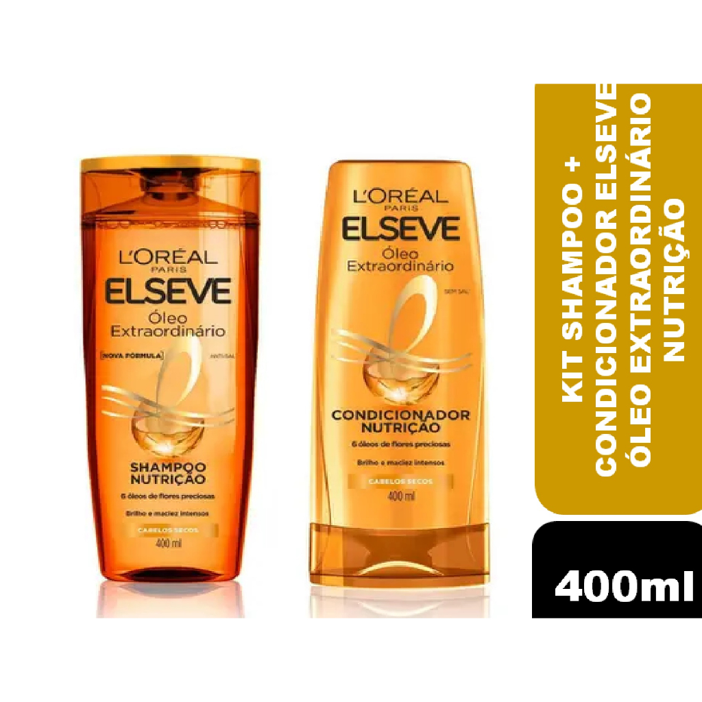 Kit Shampoo 400ml + Condicionador 400ml L'Oréal Paris Elseve Óleo Extraordinário Nutrição